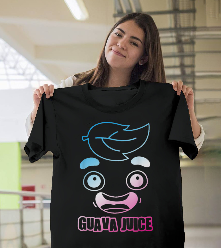 Guava Juice Box Lover Hippie Face with Leaf Accent T-Shirt