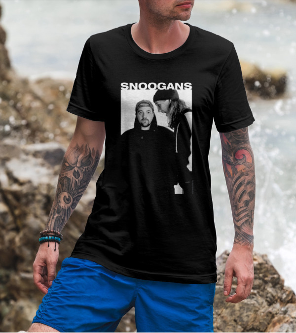 Snoogans Jay And Silent Bob Black And White Image T-Shirt