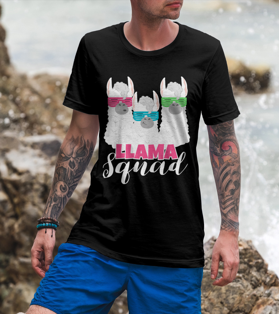 Llama Squad 80s Sunglasses Trio T-Shirt