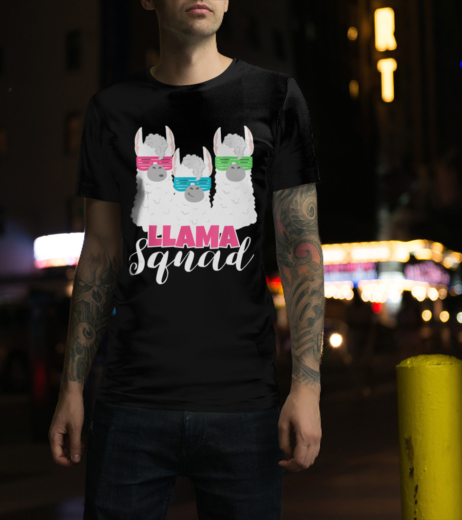 Llama Squad 80s Sunglasses Trio T-Shirt
