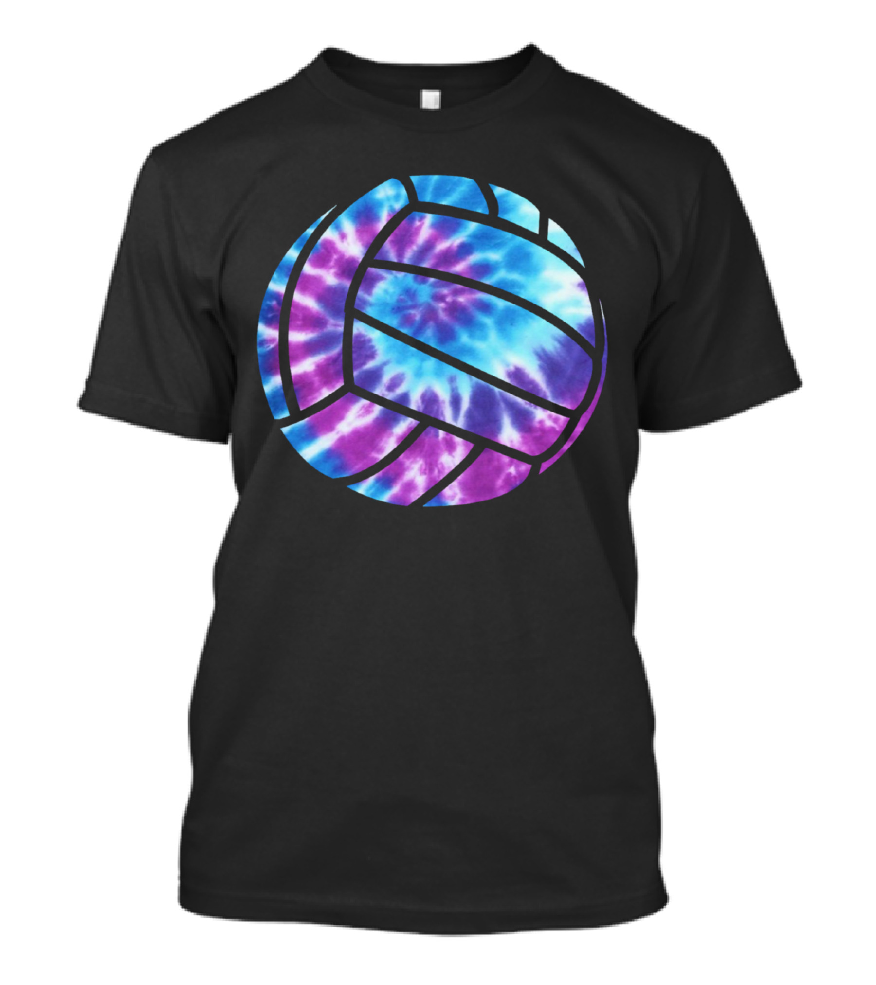 Volleyball Tie Dye Blue Purple Nage Girls Vibrant Sports T-Shirt