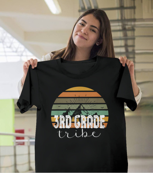 3rd Grade Tribe Mountain Sunset Teacher Student Team T-Shirt