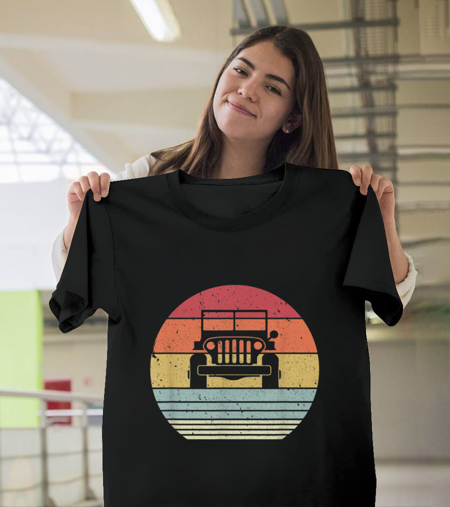 Off Road Style 4X4 Vintage Jeep Retro Sunset T-Shirt