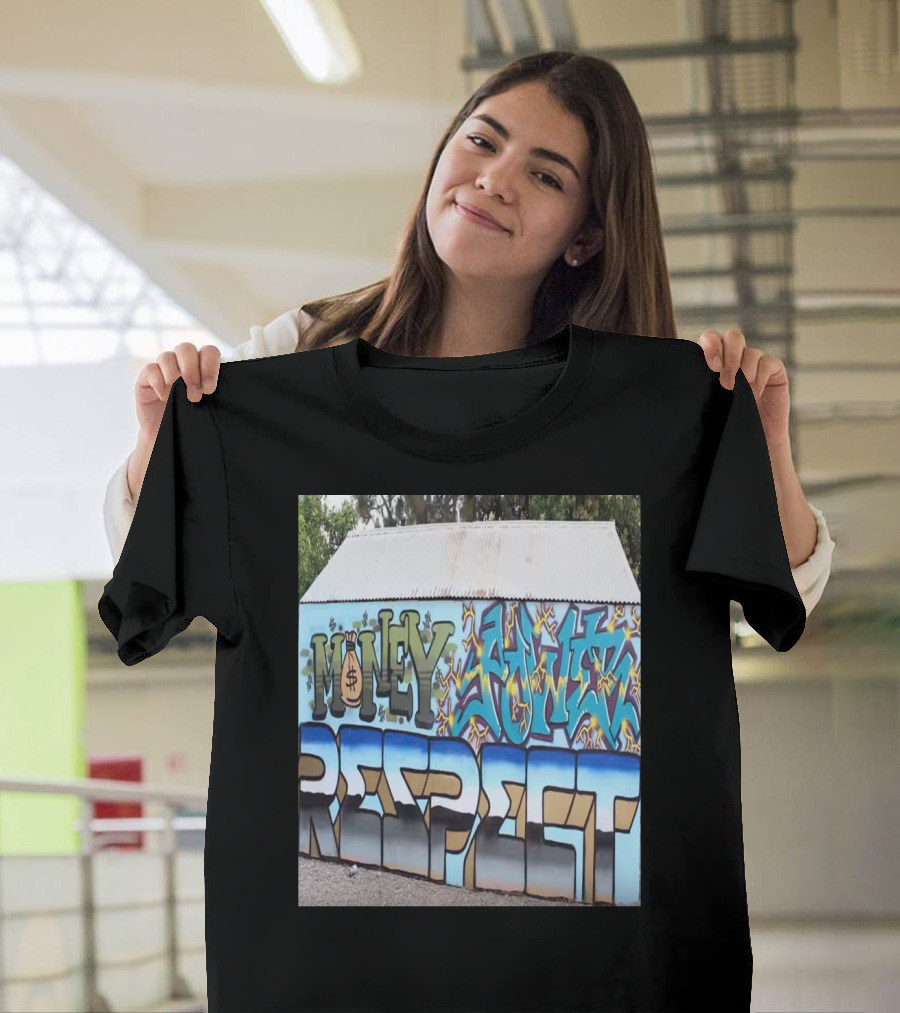 True Hogs Club Money Power Respect Graffiti Mural T-Shirt