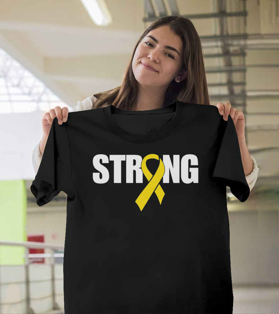 Strong Yellow Ribbon Sarcoma Cancer Awareness T-Shirt