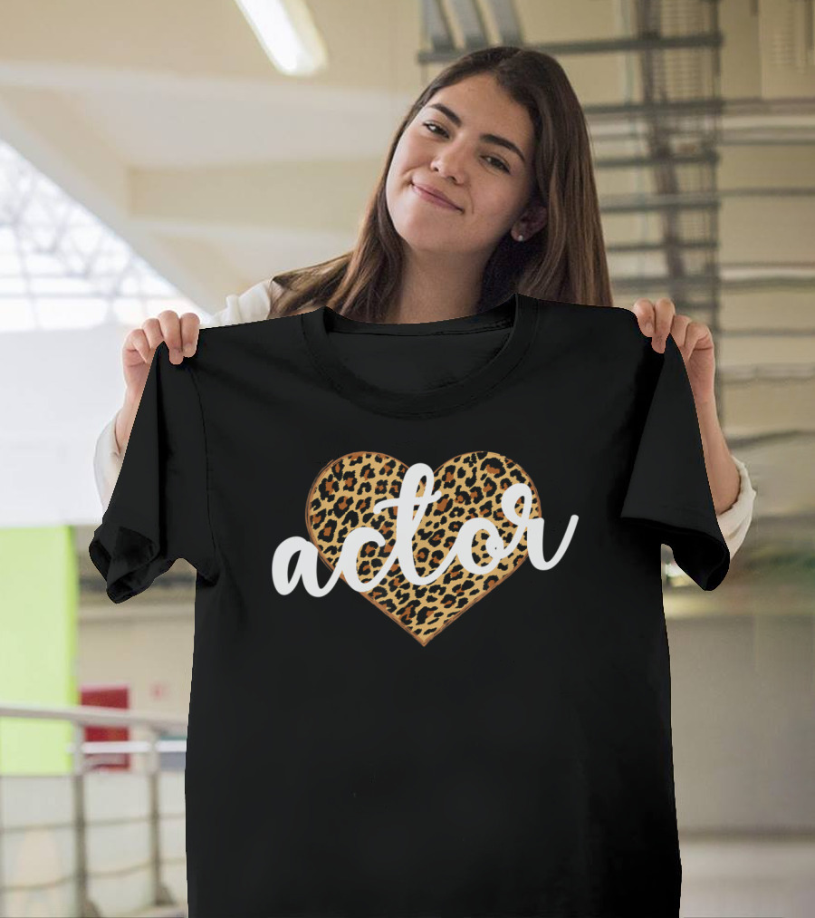 Actor Leopard Print Heart T-Shirt