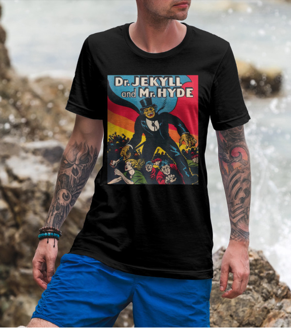 Dr. Jekyll And Mr. Hyde Vintage Halloween Monster Comic Cover T-Shirt