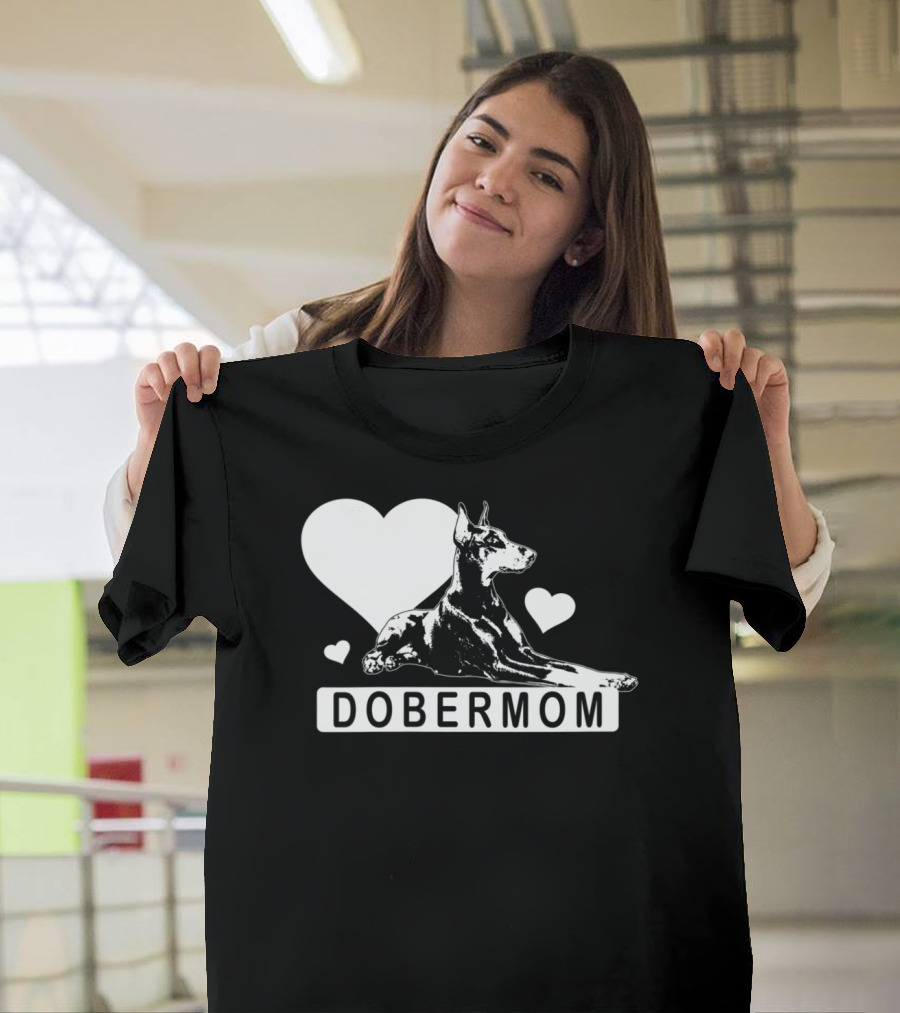Dobermom Heart Love Doberman Pinscher T-Shirt