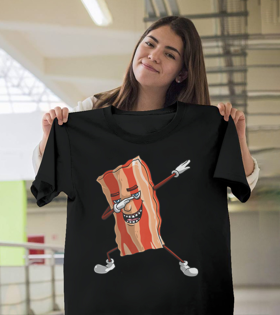 Funny Dabbing Bacon Cute Dance Foodie Dab T-Shirt