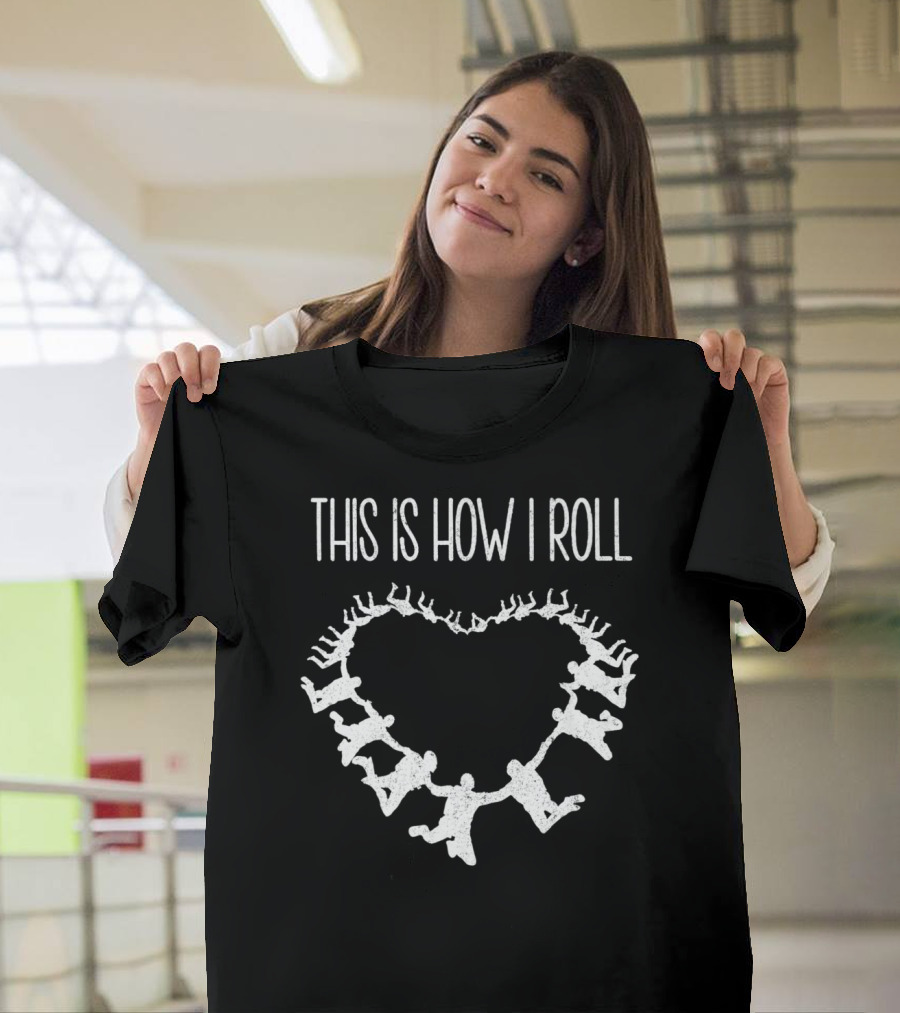 This Is How I Roll Retro Vintage Skydiver Heart Formation T-Shirt