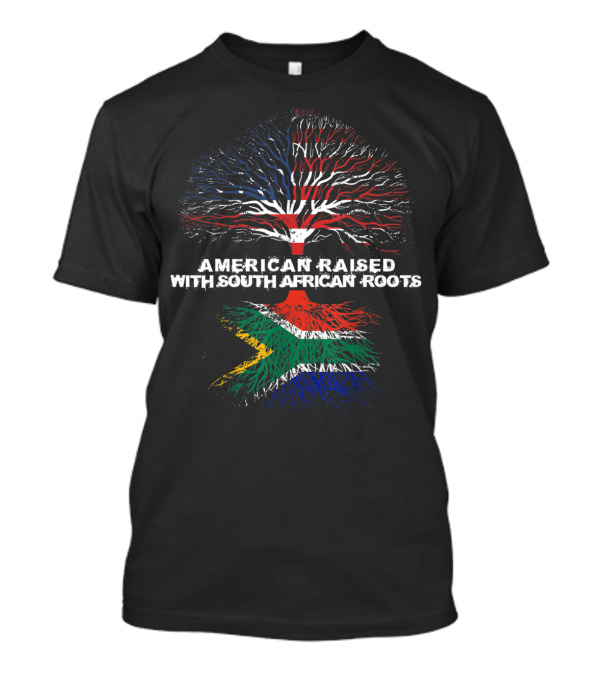 American Raised With South African Roots Tree Flag T-Shirt