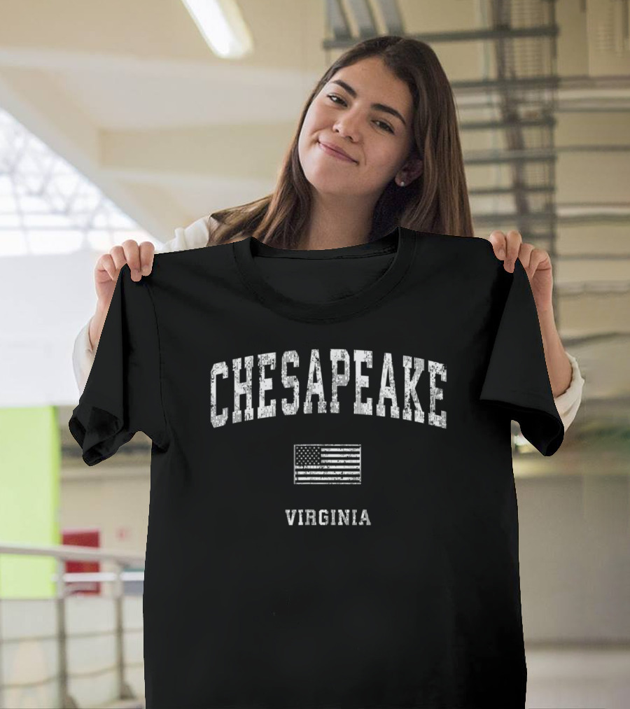 Chesapeake Virginia American Flag T-Shirt