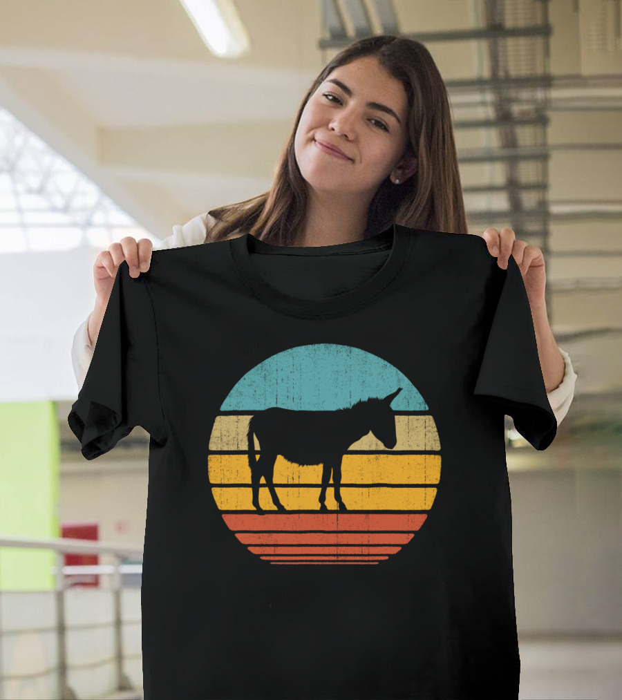 Donkey Retro Sunset 60S 70S Farmer Vintage T-Shirt