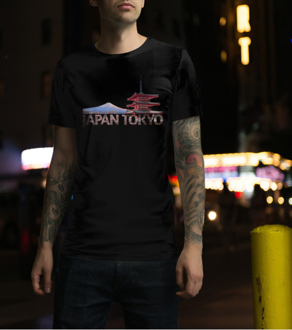 Japan Tokyo Mount Fuji Chureito Pagoda Scenic View T-Shirt