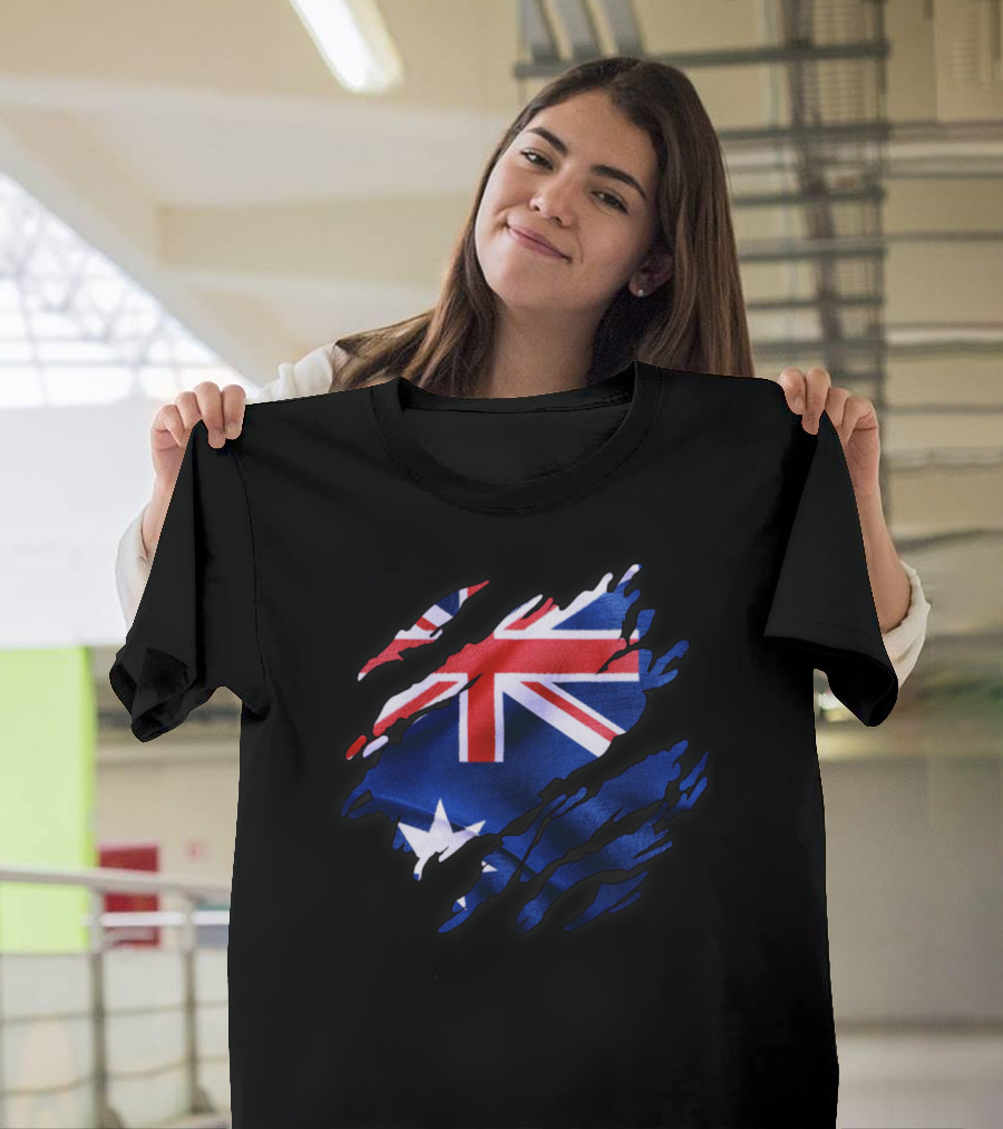 Flag Of Australia Claw Marks T-Shirt