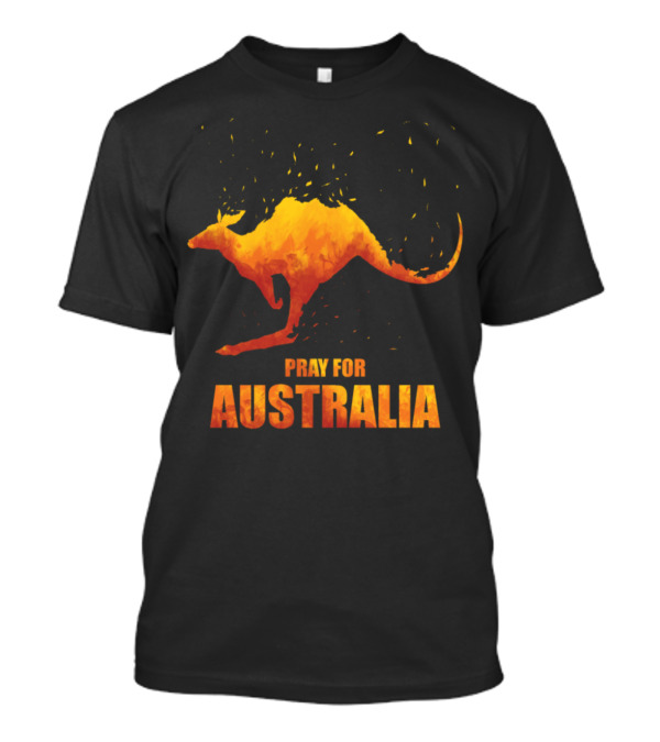 Pray For Australia Kangaroo Silhouette Fire T-Shirt