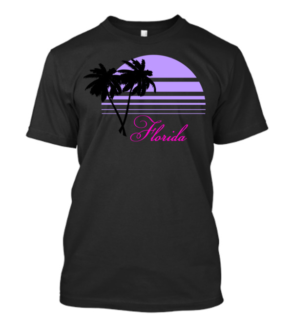 Florida Souvenir Black Palms Lavender Moon T-Shirt