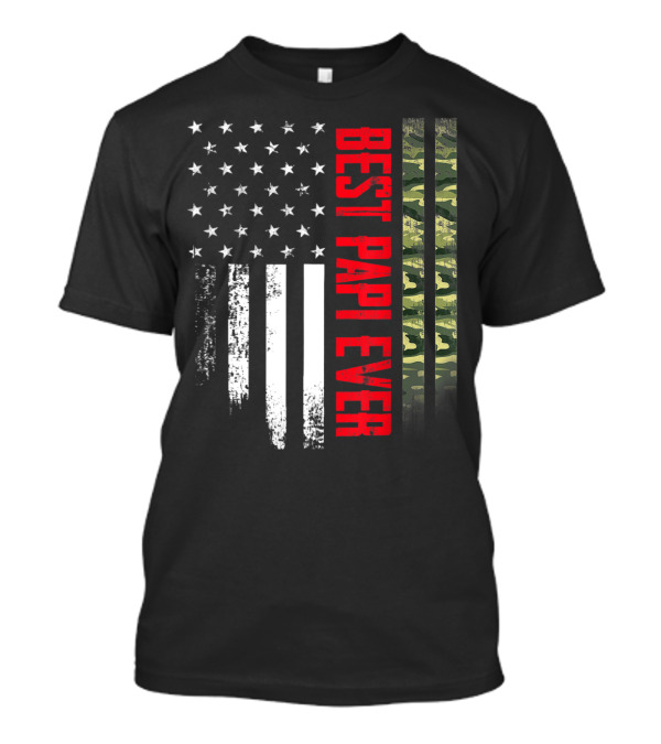 Best Papi Ever USA Camo Flag American Flag T-Shirt