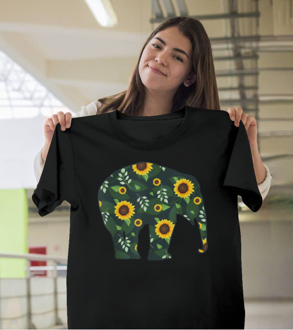 Elephant Sunflower Floral Mammoth T-Shirt