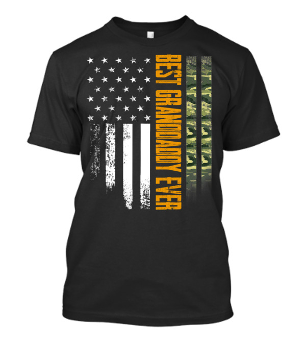 Best Granddaddy Ever Camo American Flag USA T-Shirt