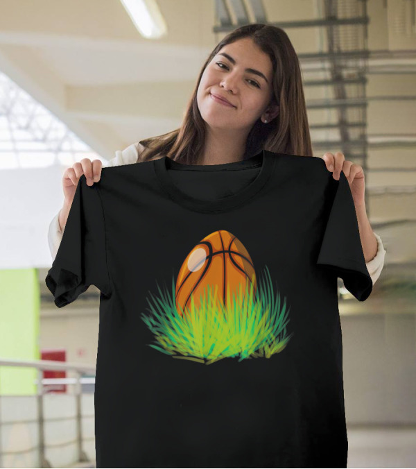 Easter Basketball Egg Hidden In Grass T-Shirt