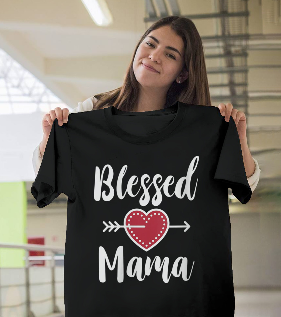 Blessed Mama Arrow Heart T-Shirt