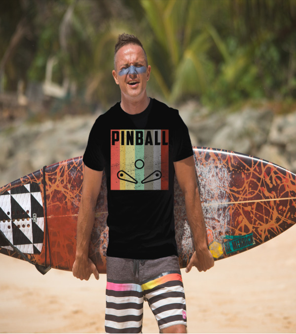 Retro Pinball Flipper Arcade Gaming T-Shirt