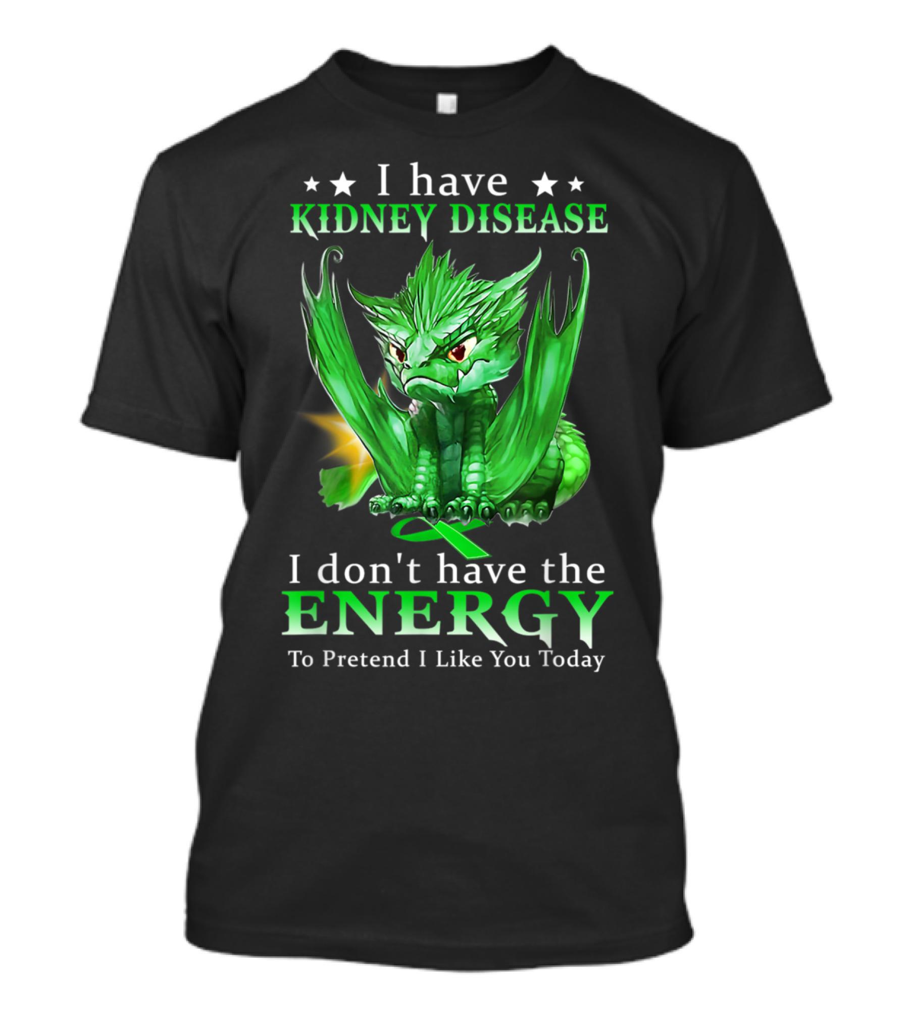I Have Kidney Disease I Don't Have The Energy To Pretend I Like You Today Dragon T-Shirt