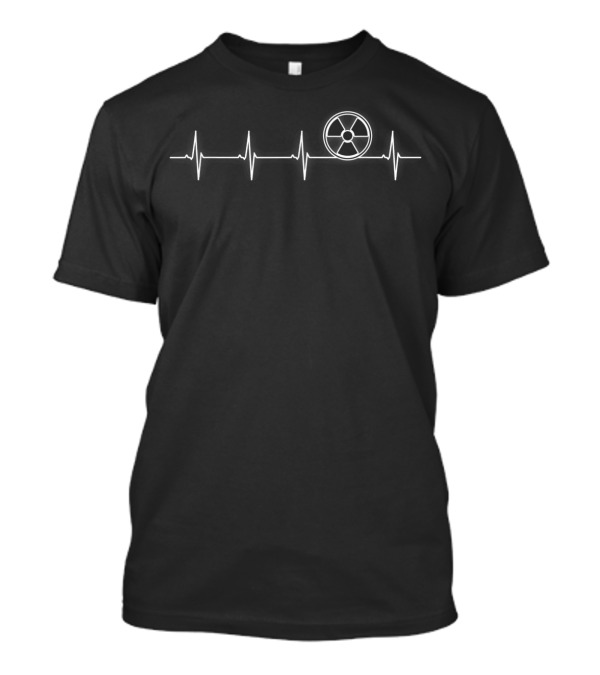 Radiation Symbol Integrated In Heartbeat Line T-Shirt