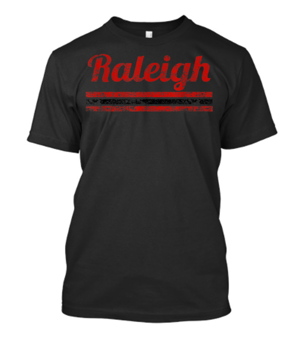 Raleigh North Carolina Retro Vintage Weathered Distressed Stripes T-Shirt