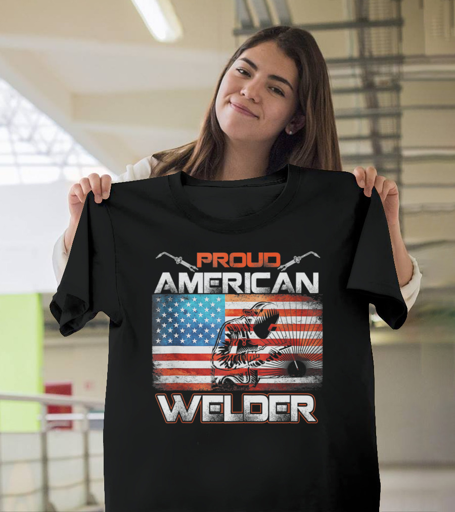 Proud American Welder United States Flag Welding T-Shirt