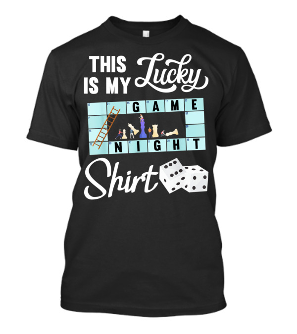 This Is My Lucky Game Night Shirt With Ladder And Dice Board Game Elements T-Shirt