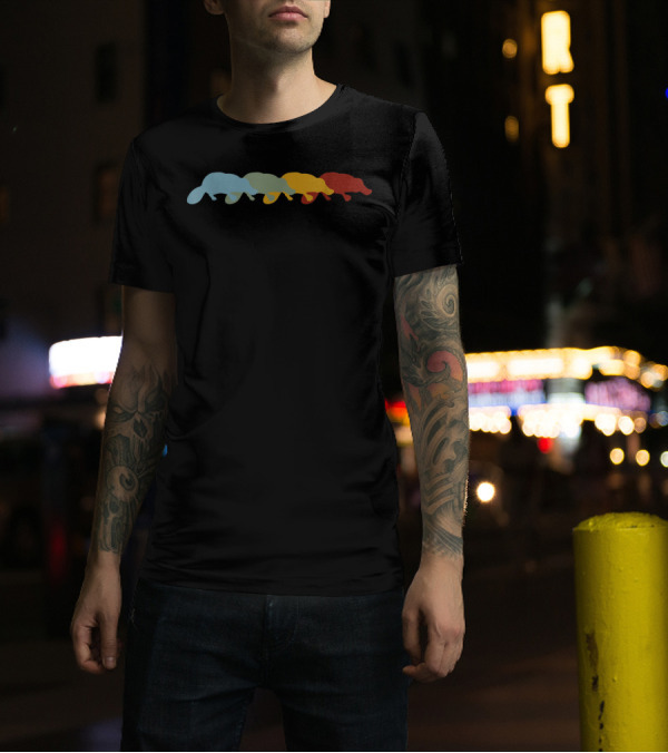 Retro Vintage Multicolor Platypus Animal T-Shirt