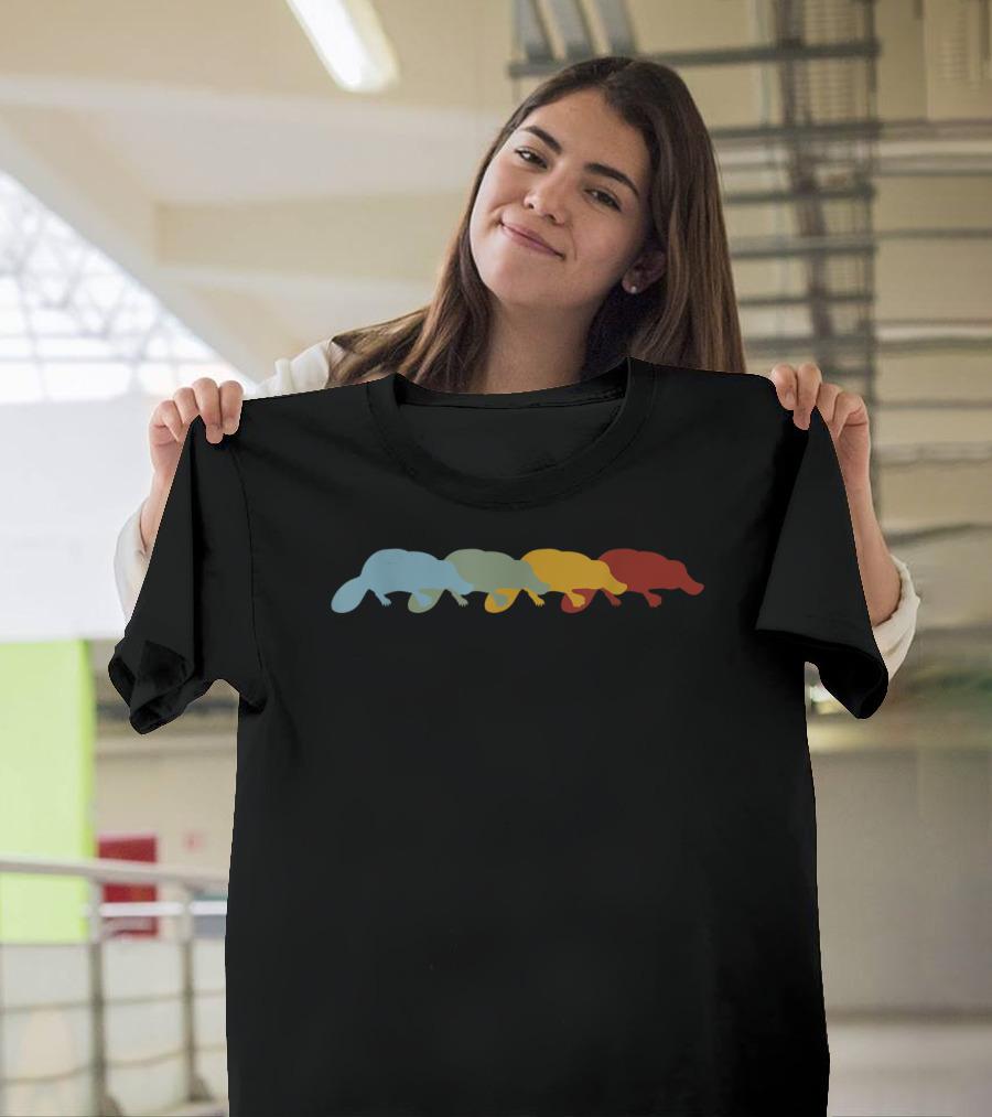 Retro Vintage Multicolor Platypus Animal T-Shirt