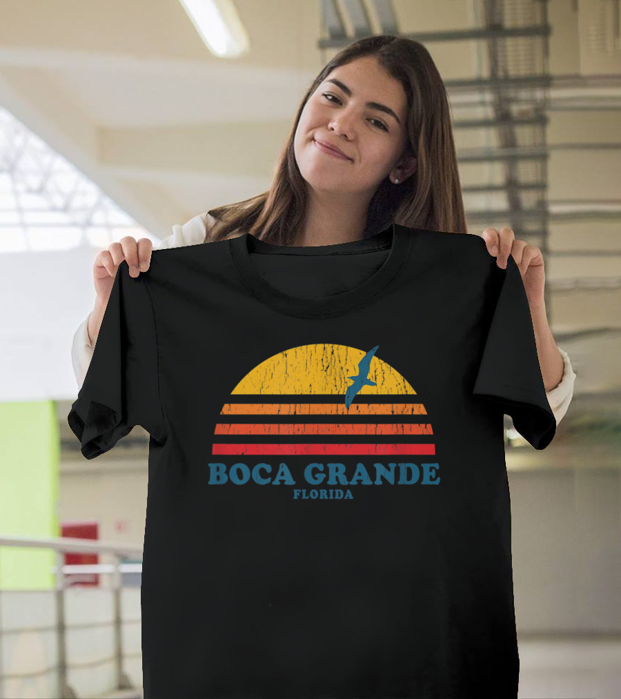 Boca Grande Florida Vintage 70s Sunset T-Shirt