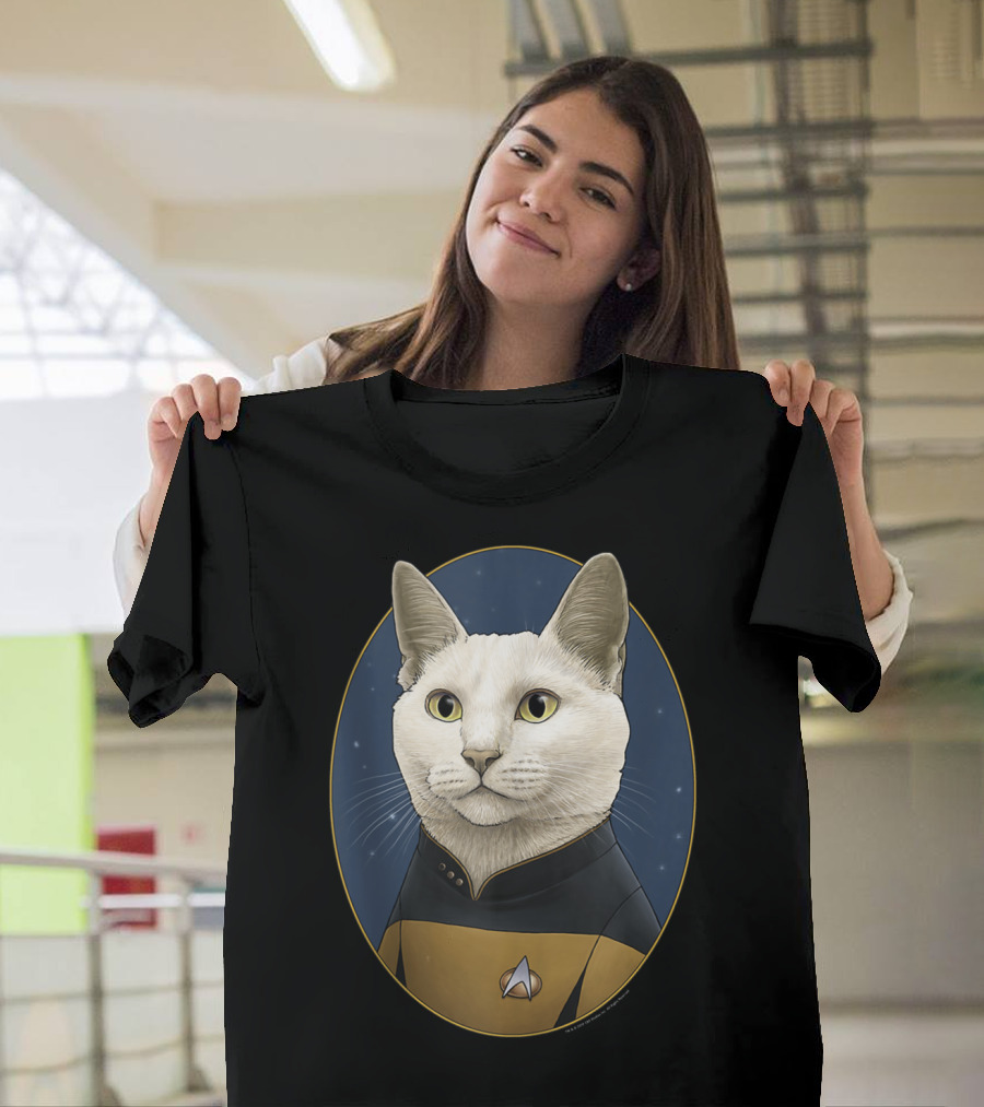 Star Trek Data Cat in Starfleet Uniform T-Shirt