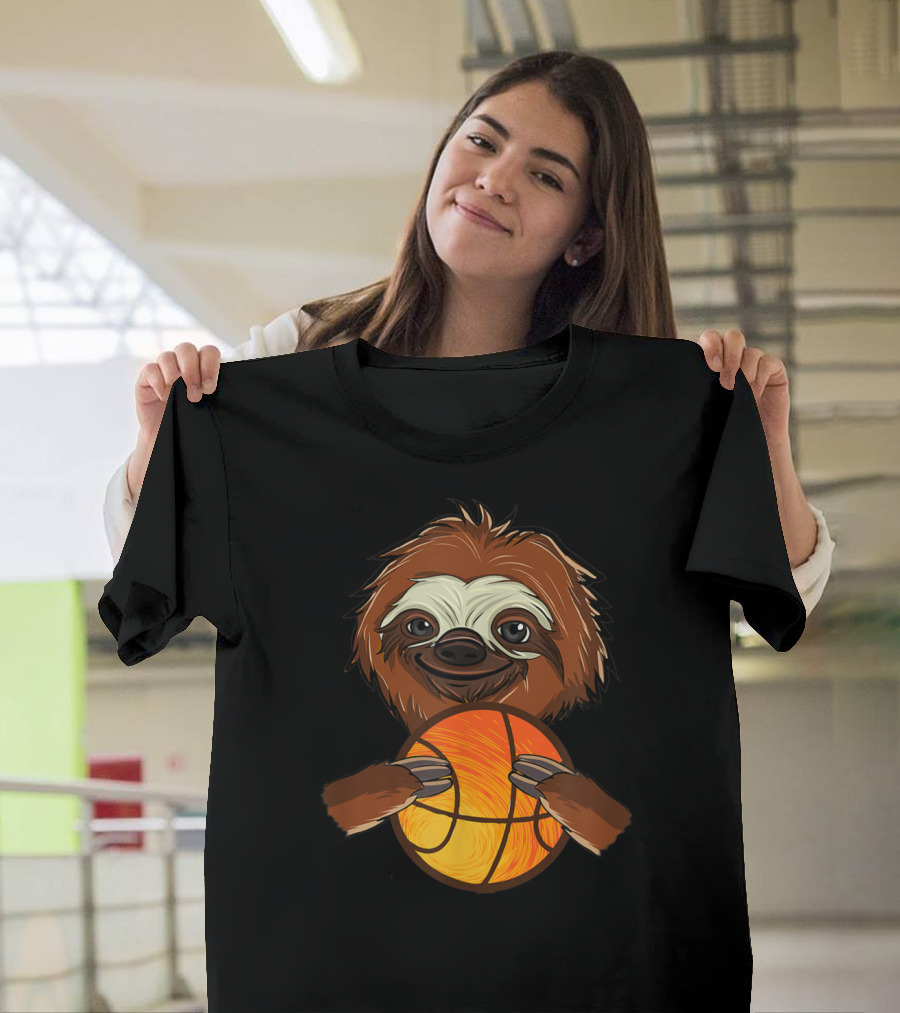 Cute Giant Sloth Basketball Lover Mania Unique T-Shirt