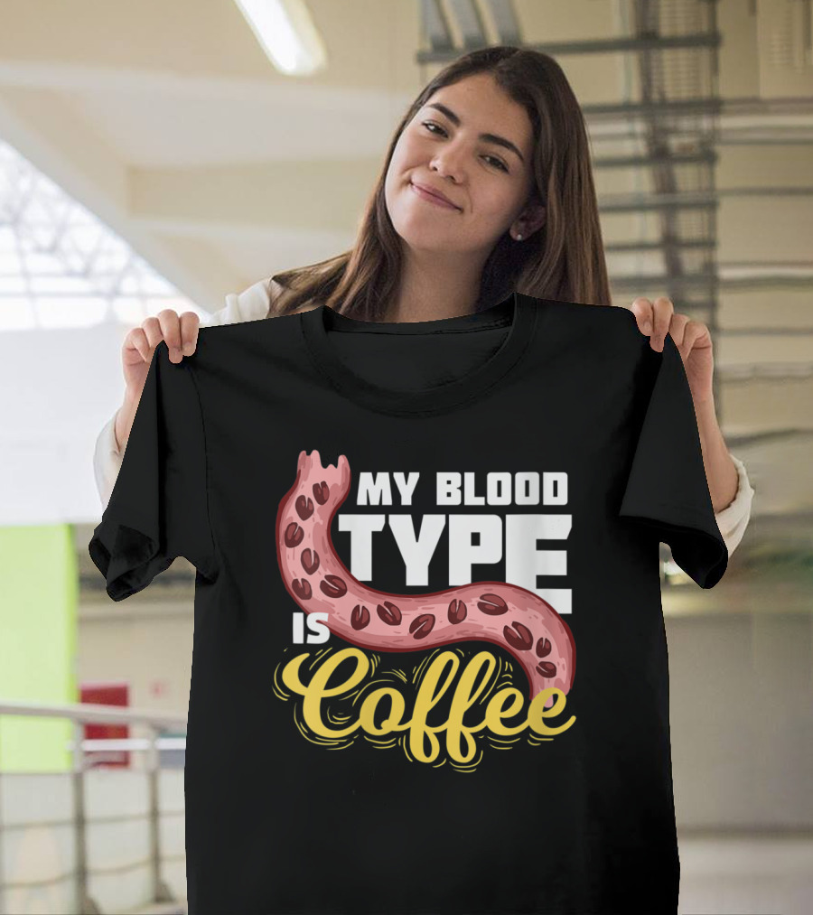My Blood Type Is Coffee with Coffee Bean DNA Strand T-Shirt