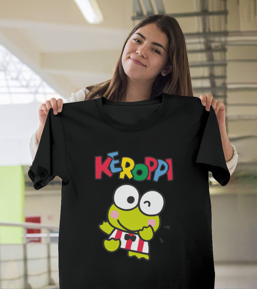 Keroppi Cute Kerr Frog in Red and White Striped T-Shirt