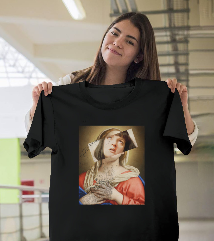 Virgin Mia Artistic Portrait Collage T-Shirt
