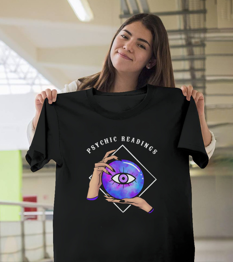 Psychic Readings Crystal Ball Eye and Hands T-Shirt