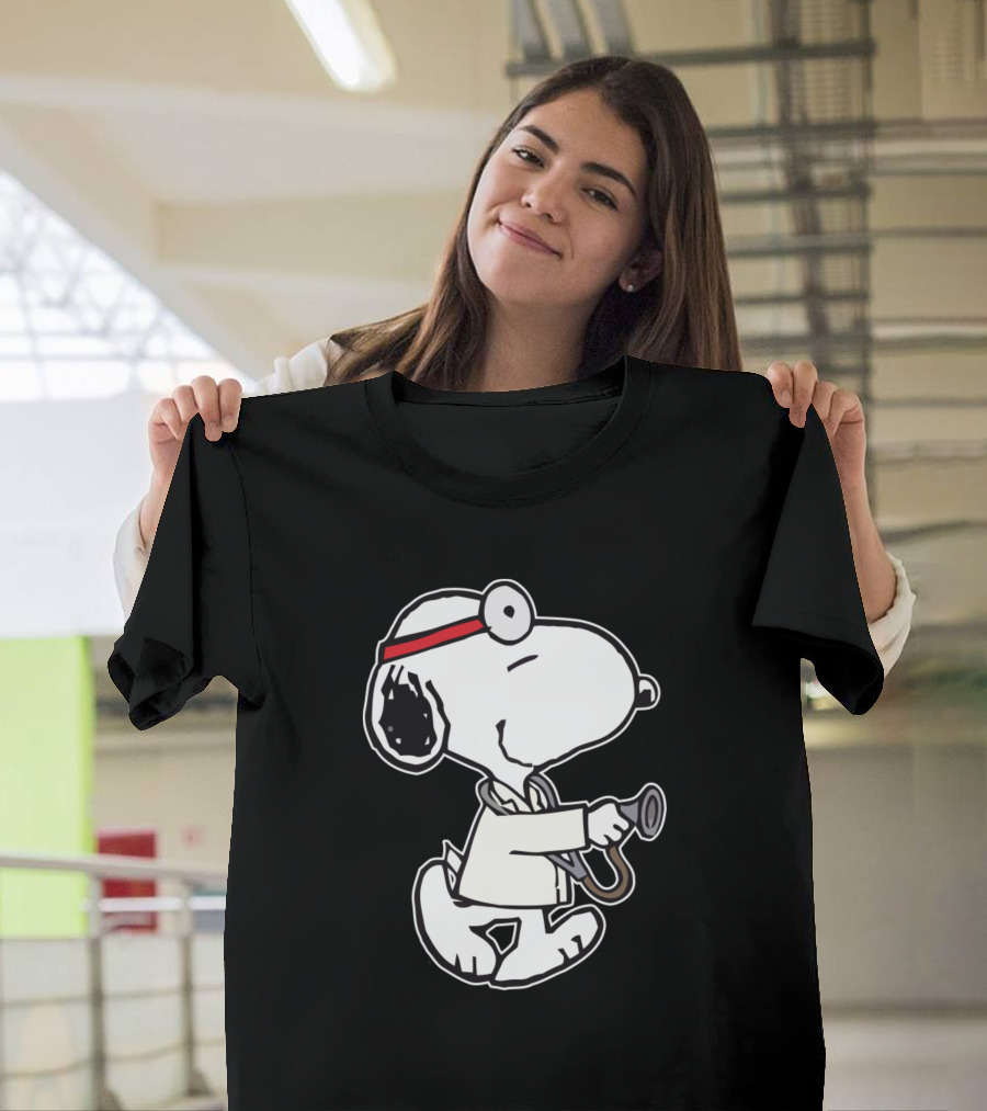 Snoopy Doctor with Stethoscope and Head Mirror T-Shirt