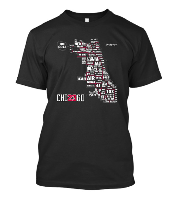 Chi23go The Goat Air Jordan NBA Champion Map T-Shirt