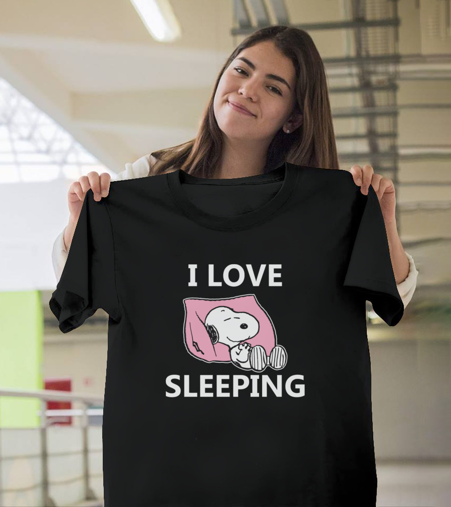I Love Sleeping Snoopy Lover Snoopy T-Shirt