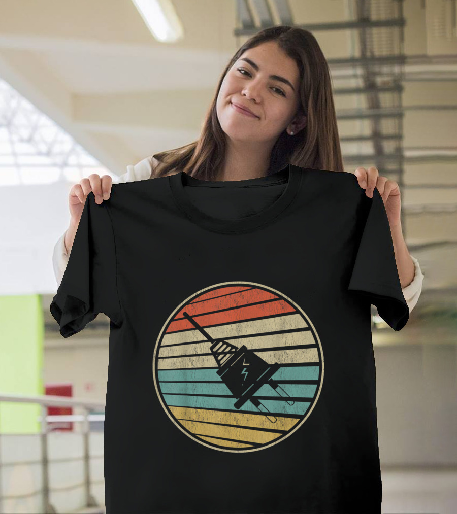 Retro Plug Power Stripes Funny Day T-Shirt