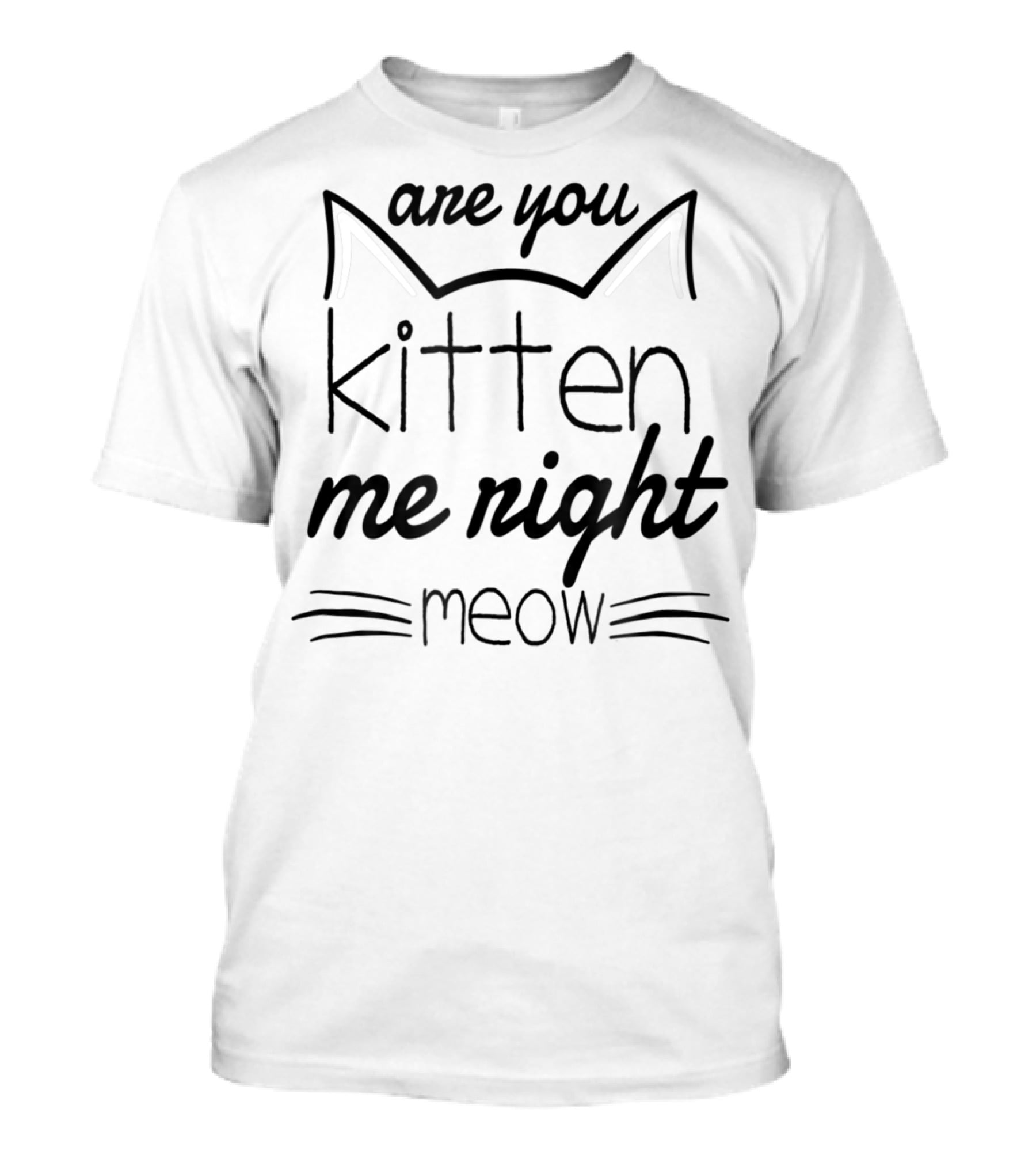 Are You Kitten Me Right Meow Cat Whiskers And Ears T-Shirt