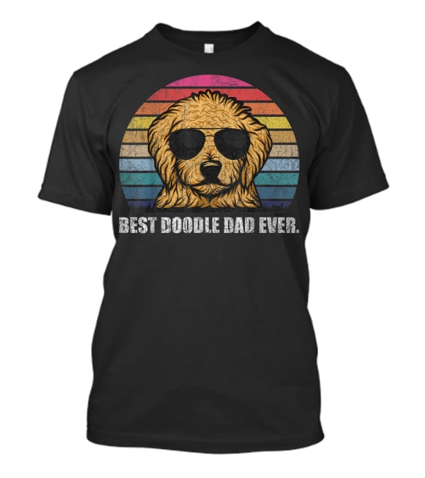 Best Doodle Dad Ever Vintage Style Retro Sunglasses Dog T-Shirt