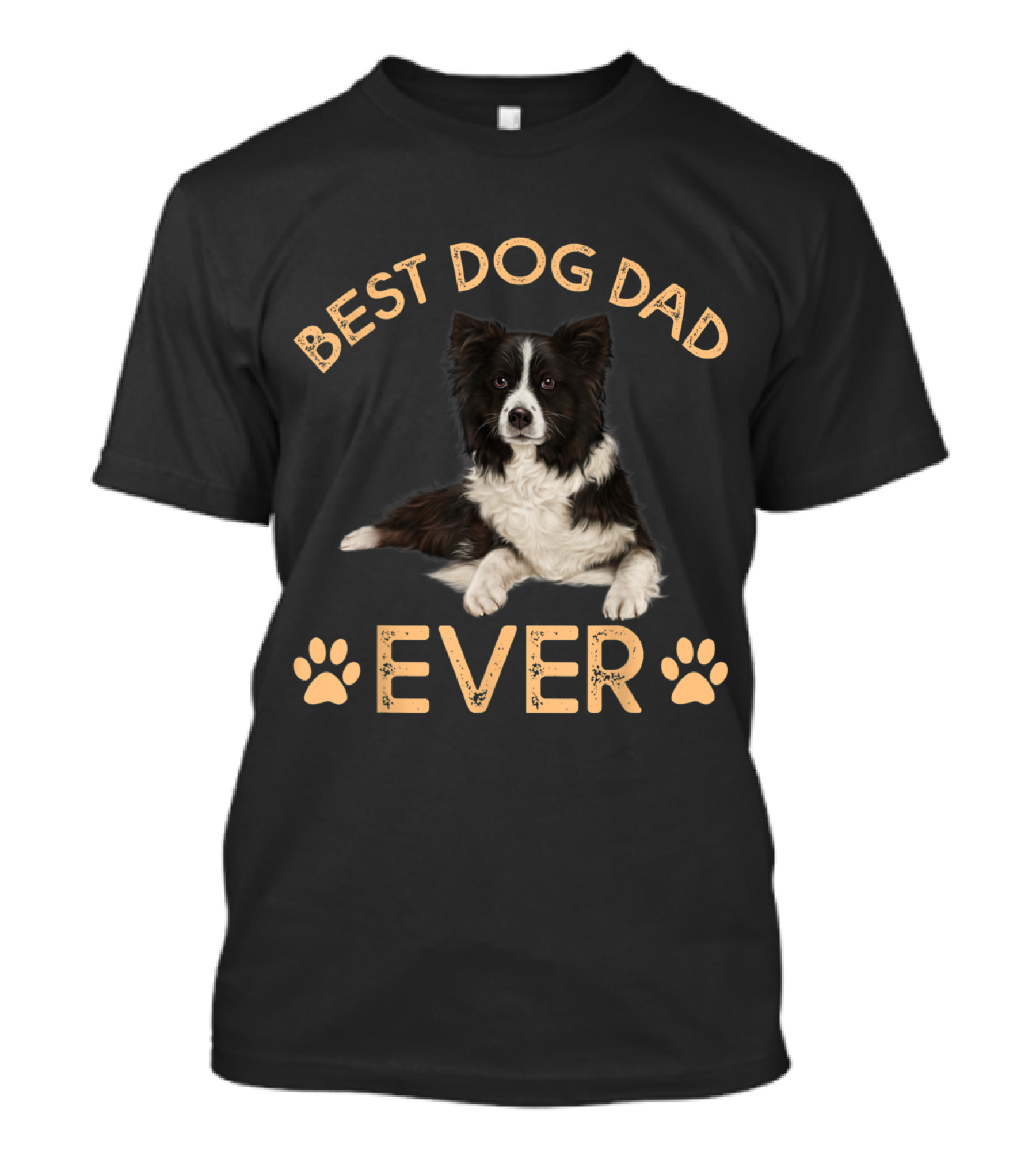 Best Border Collie Dog Dad Ever Paw Prints T-Shirt