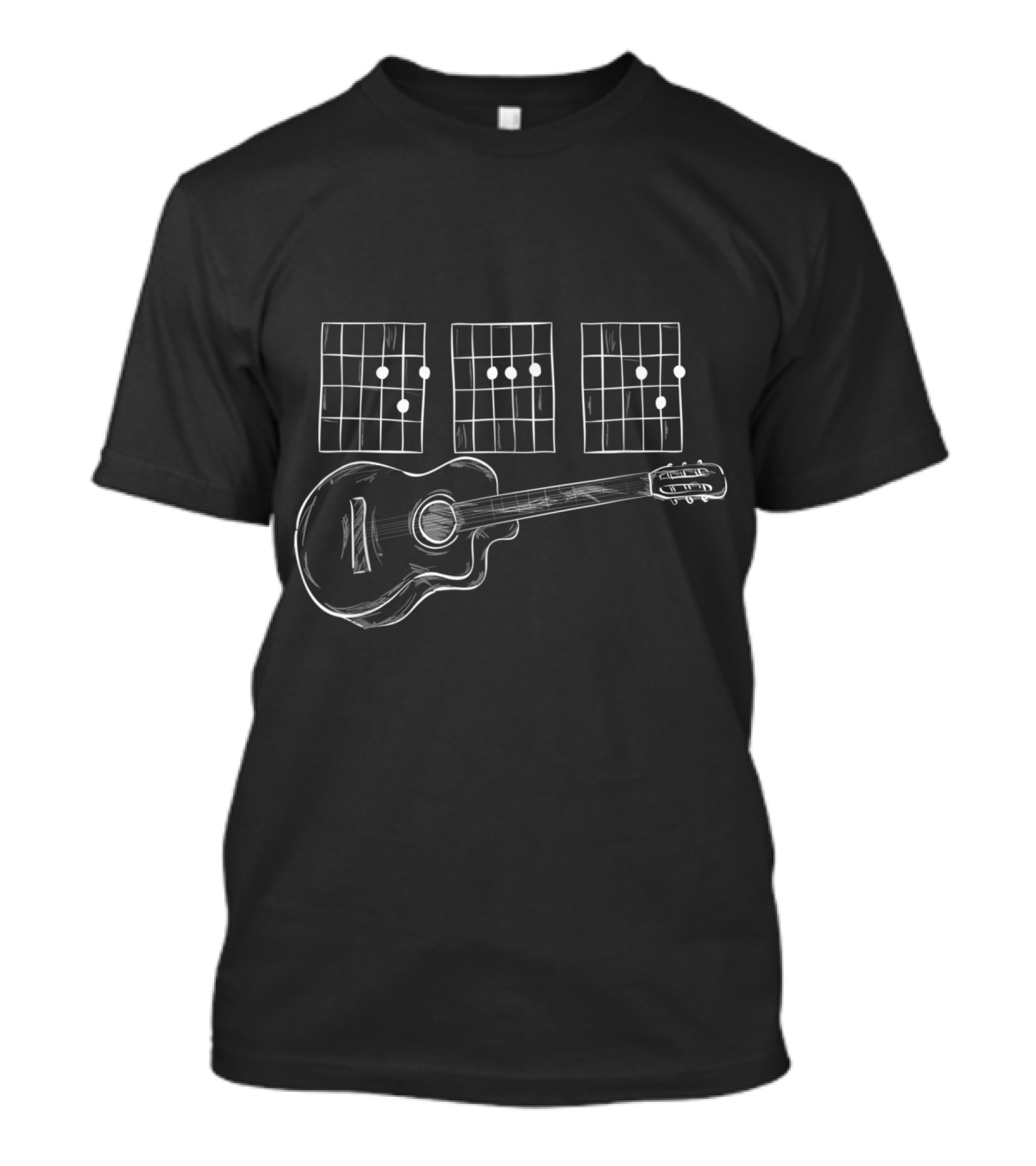 Acoustic Guitar Dad Musician Classic Guitar Chords Chart T-Shirt