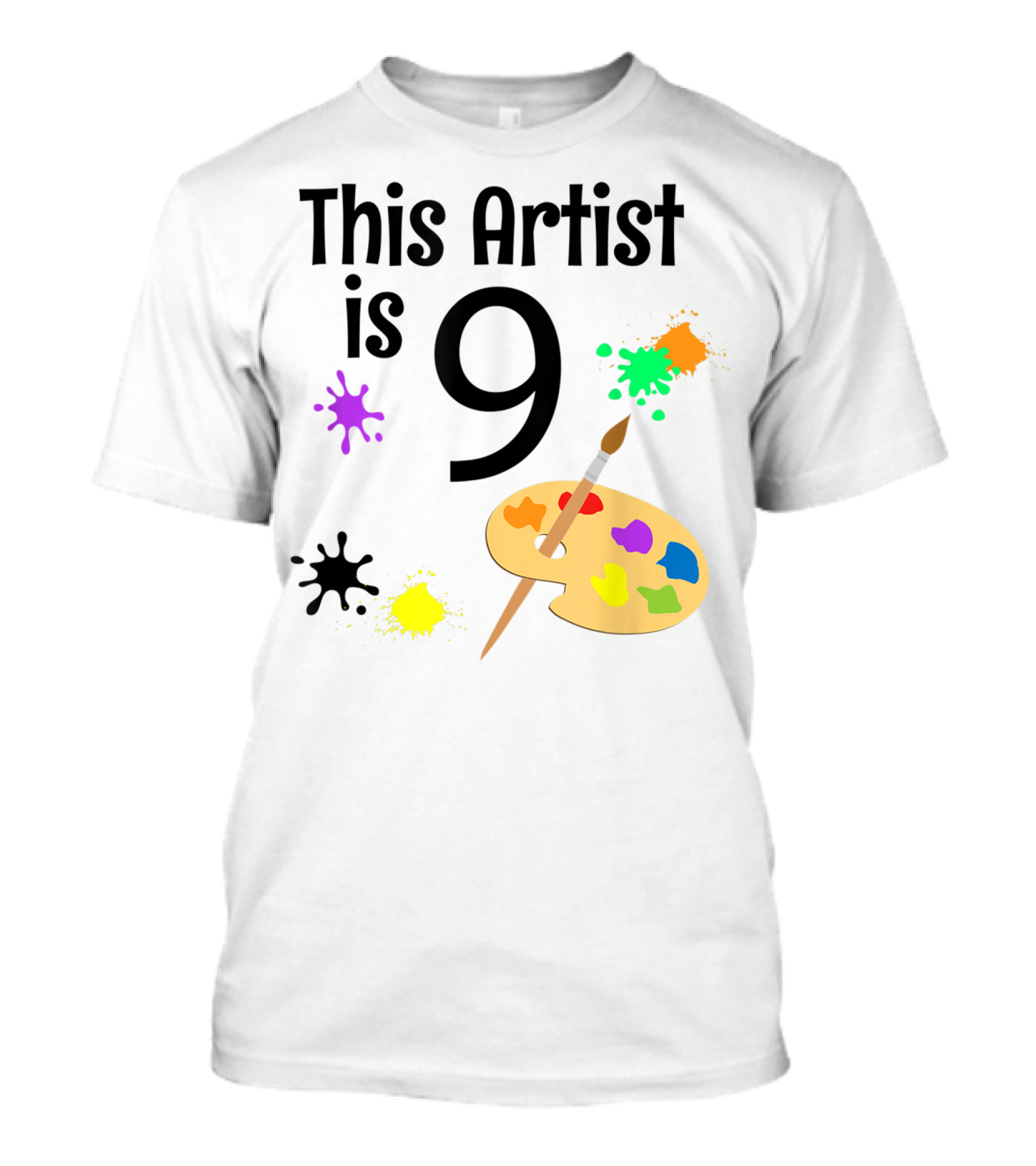 This Artist Is 9 Year Old Painting Birthday Party T-Shirt